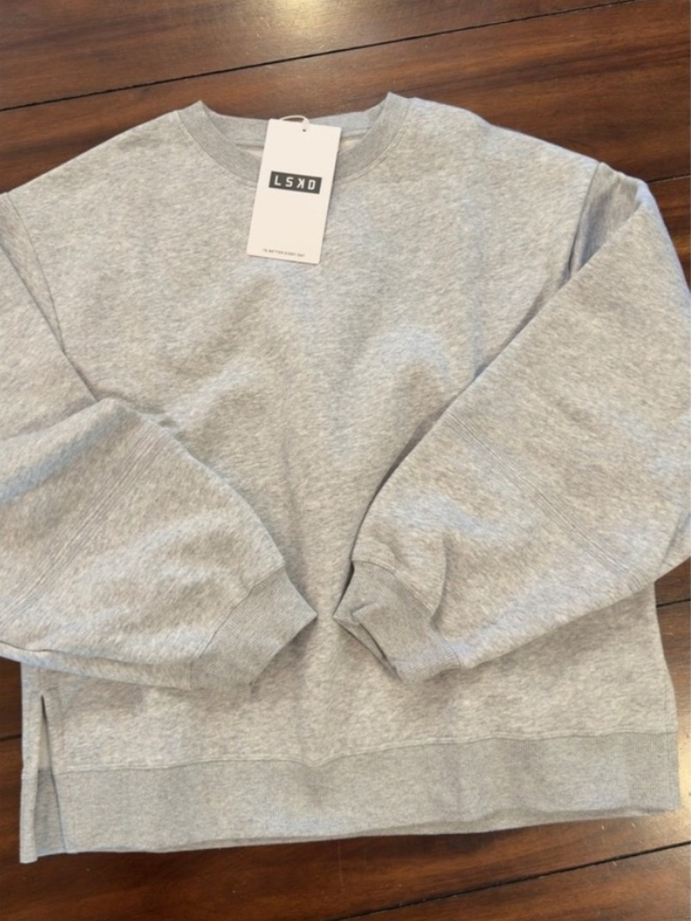 NWT LSKD Full Form Fleece Sweater Marl Grey Womens Size Small